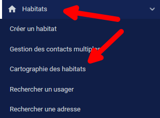 Menu gestion des habitats